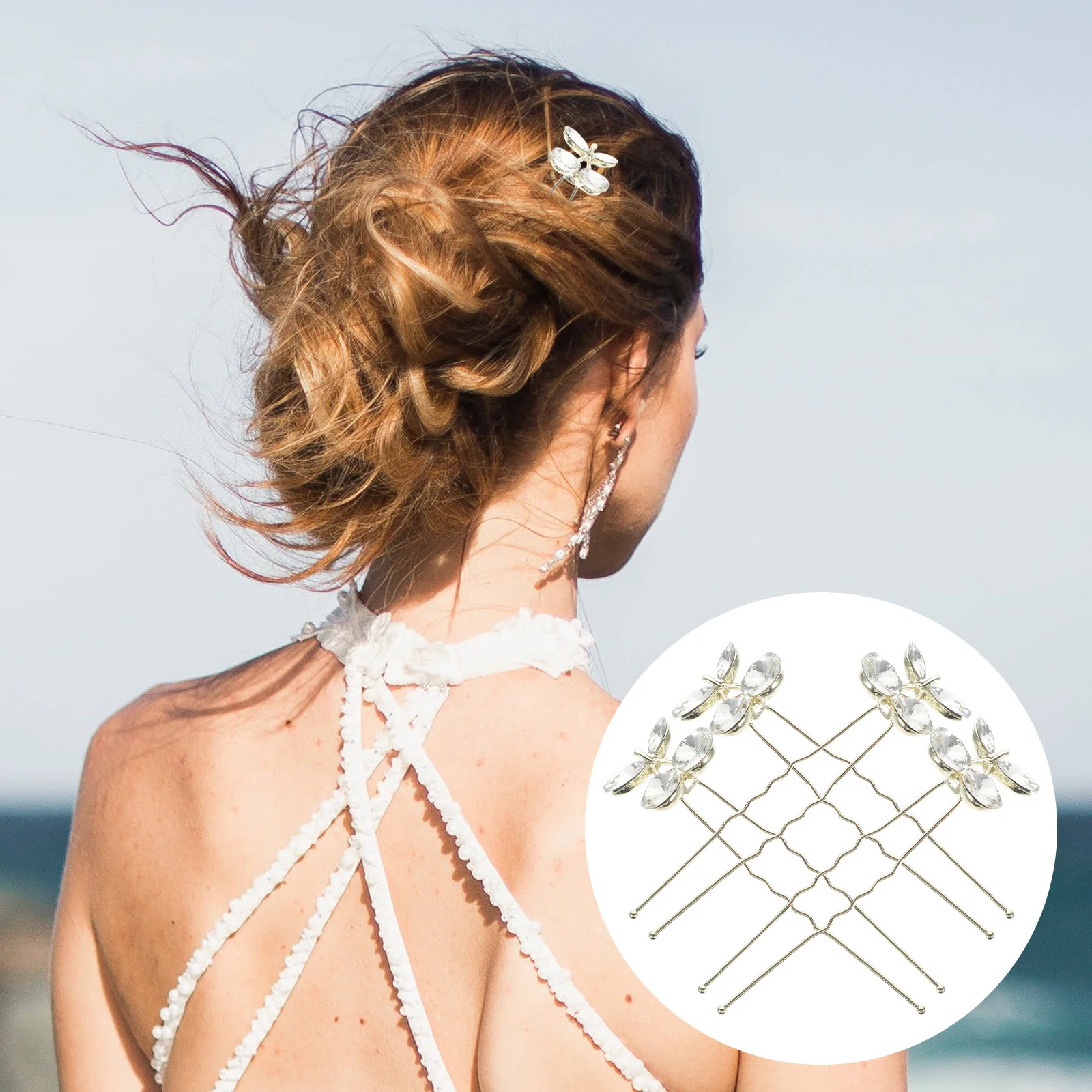 

4 шт., вилки для волос со стразами, вишневые свадебные заколки, элегантные аксессуары для женщин, палочки для волос для девочек-подростков, заколка для волос для женщин