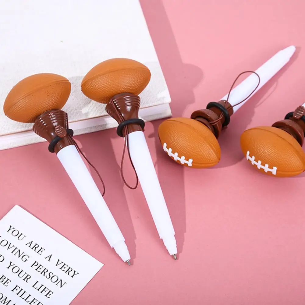 스포츠 재미있는 볼펜 후프 플라스틱 쉘, 부드러운 쓰기 축구 테마, 럭비 볼펜, 스포츠 노벨티 펜 대량, 5 개