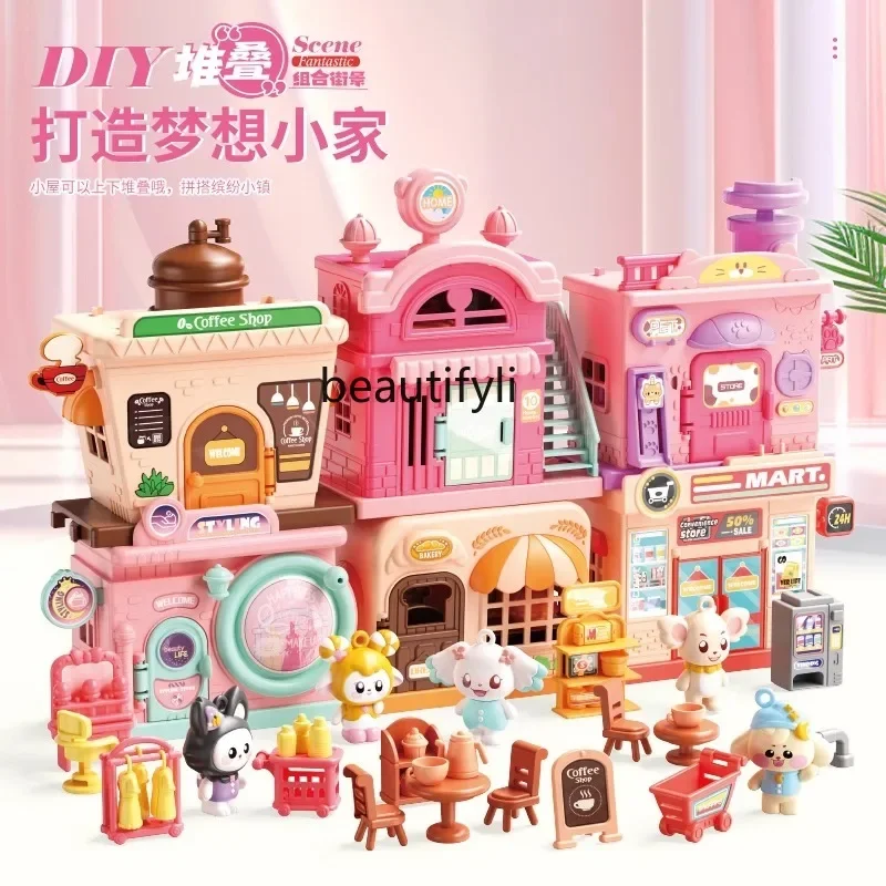 Children's toys girl stacked playhouse doll house birthday gift