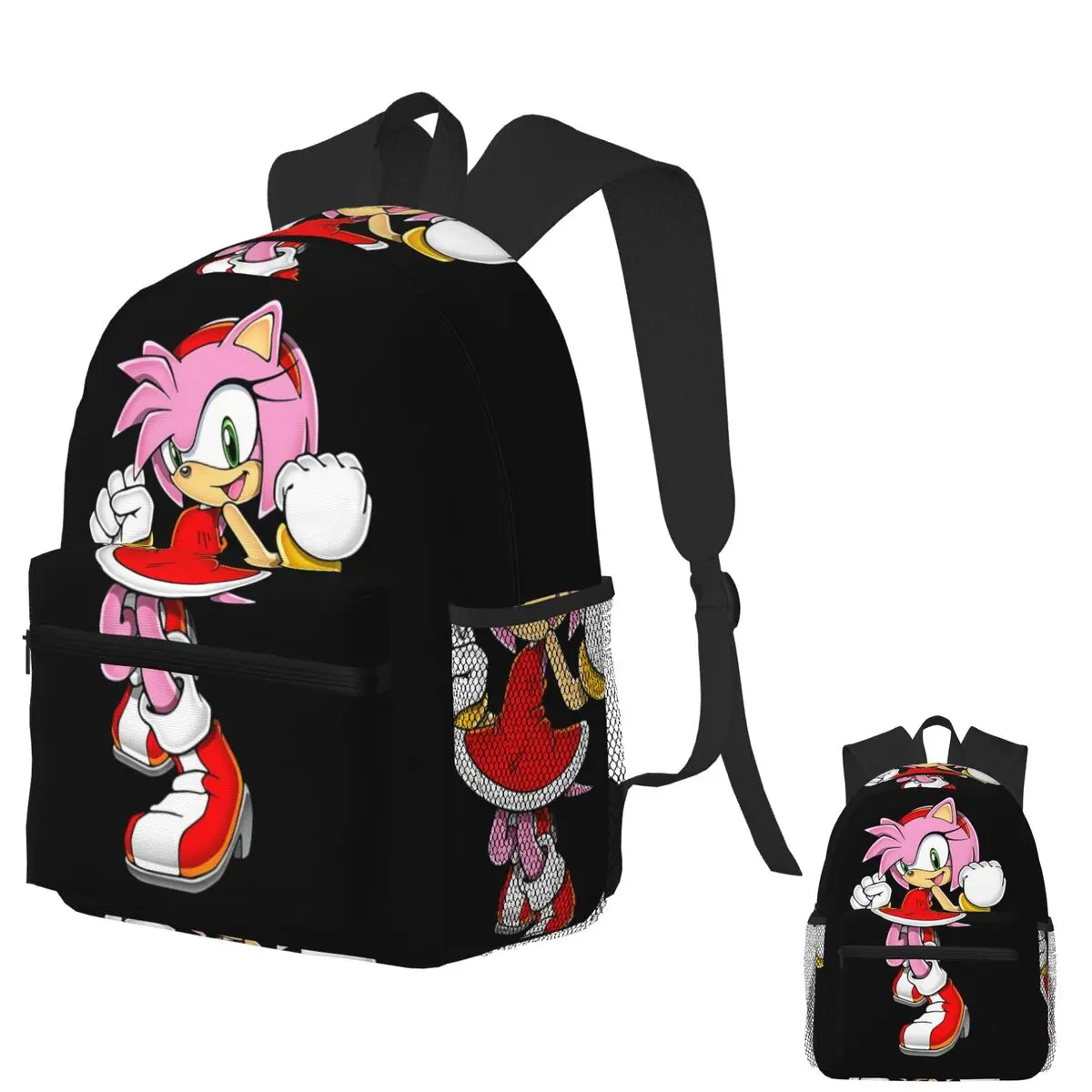 

Amy Rose The Hedgehog Student Backpack School Bag Hiking Travel Daypack for Boys Girls Fashion Bookbag Shoulder Bags