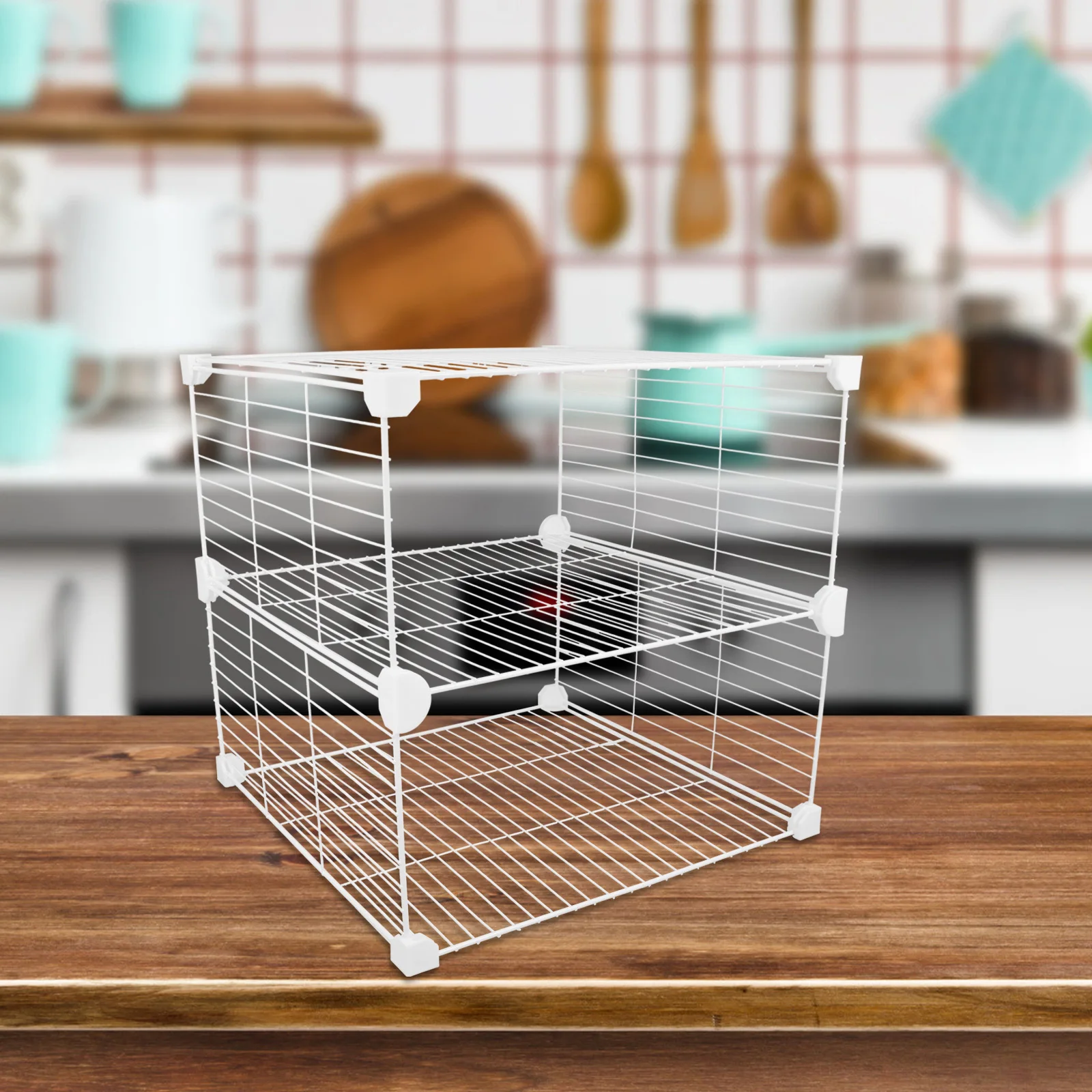 

1Set Metal Wire Shelf Divider Freezer Organizer Rack Refrigerator Partition 37x37x36cm Deep Freezer Chest Storage