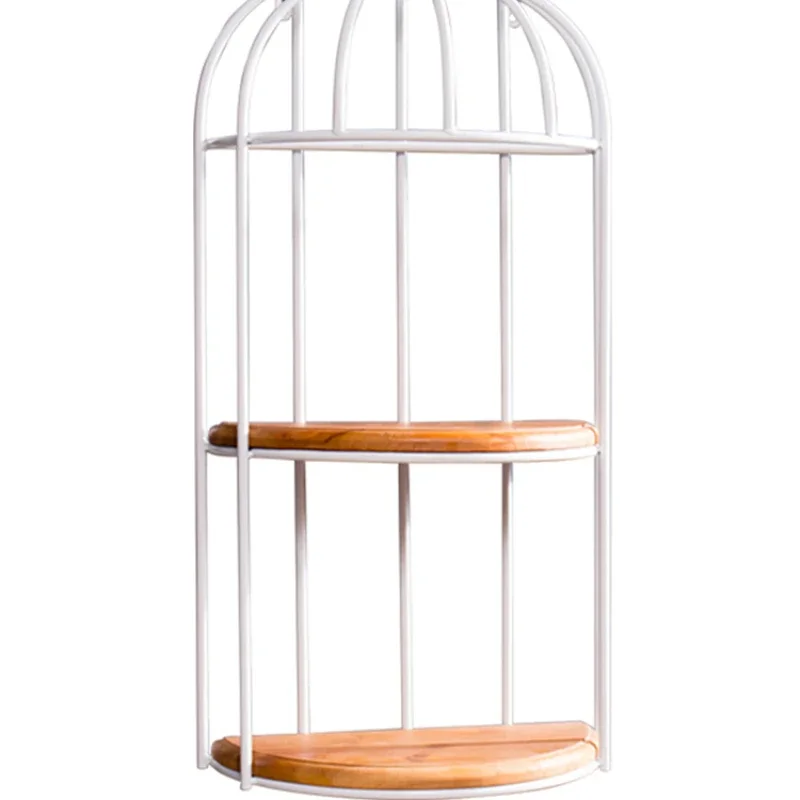 Birdcage Storage Shelf Creative Flower Stands Wrought Iron Wall Shelf Multi-layer Living Room Bookshelf Decorative Plant Rack