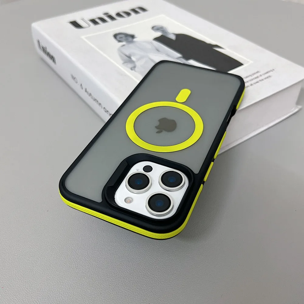 Luxuriöse Magnetische Matte Durchscheinende Stoßfeste Hülle für iPhone 18 ProMax 11 12 13 14 15 16 17 für Magsafe Kabelloses Laden – Detail 3