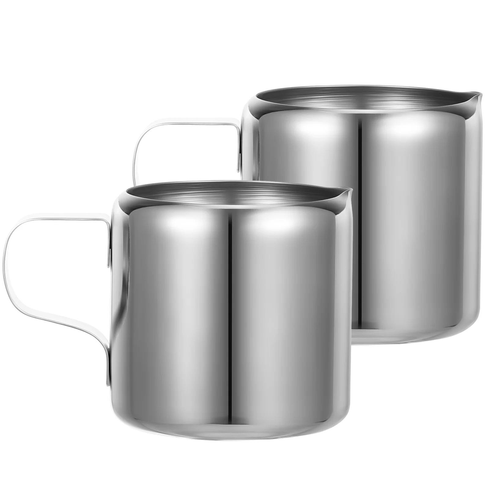 

2pcs Stainless Steel Milk Cup 60Ml Coffee Frothing Pitcher Latte Jug For Sauce Dipping Bbq Picnic Home Dining Frothing Jug