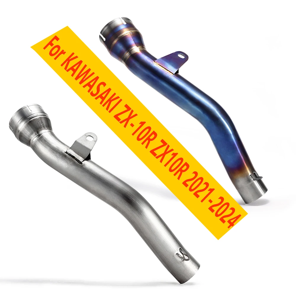 

For Kawasaki ZX-10R ZX10R 2021to2024 Slip On Motorcycle Exhaust Modified Mid Section Escape Moto Middle Link Pipe Titanium All