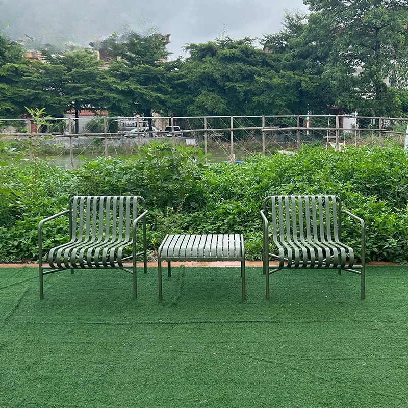 

Outdoor table and chair combination casual milk tea shop, fresh garden cafe outside the homestay, outdoor metal back chair