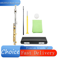 SLADE Piccolo Professional C Key Half-size Cupronickel Flute Silver Plated Body Gold Key Piccolo Performance Woodwind Instrument
