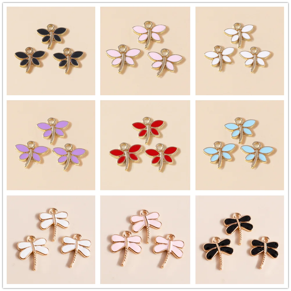 

Leslie 10pcs Cute Mini Insect Dragonfly Charms for Drop Earring Necklace DIY Bracelet Pendants Jewelry Making Accessory