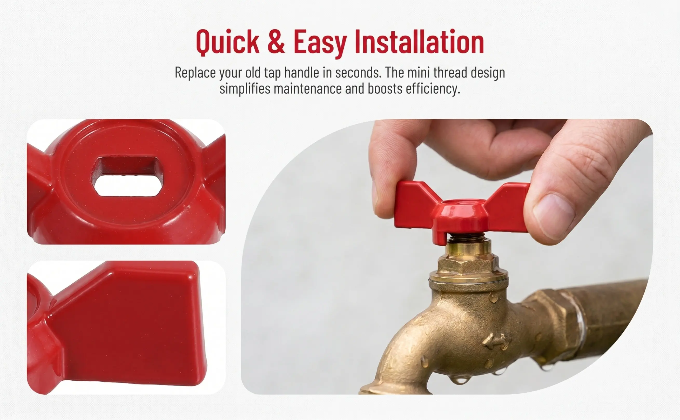 4Pcs Replacement Ball Valve Handle Set Ergonomic for Outdoor Tap Garden Spigot Faucet Shut Valve