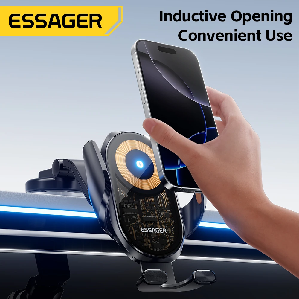 شاحن سيارة لاسلكي مغناطيسي 15 وات من Essager لهاتف MacSafe 15 وات حامل تبريد لهاتف iPhone 16 15 14 13 12 Pro Max Xiaomi Samsung