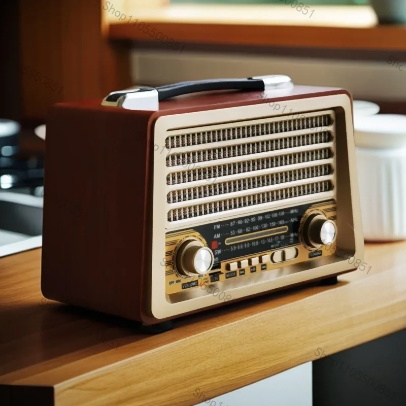 High power 20W retro nostalgic old man radio FM medium wave short wave bluetooth card speaker charging desktop view 4