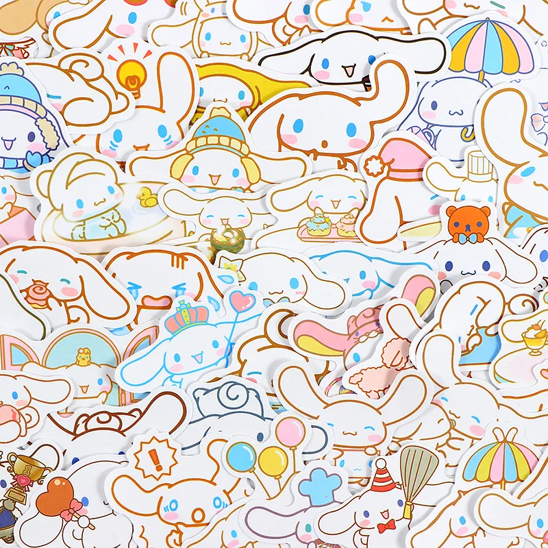 100 шт. универсальные мультяшные наклейки Sanrio, водонепроницаемые смайлики для чехлов для телефонов, бутылки с водой, ручные аккаунты-прочные забавные наклейки