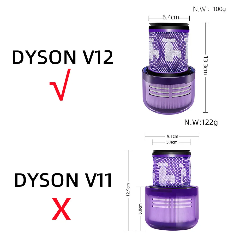 Piezas de repuesto para aspiradora inalámbrica Dyson V12, Unidad de filtro HEPA, accesorios de repuesto, detección delgada, Total Clean