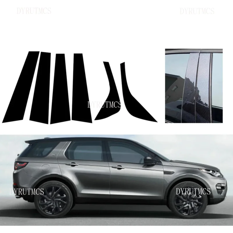 

Fit For Land Rover Discovery Sport L550 2015-2018 2019 Silver Carbon Gloss Black Pillar Posts Door Trim Window Decal Cover