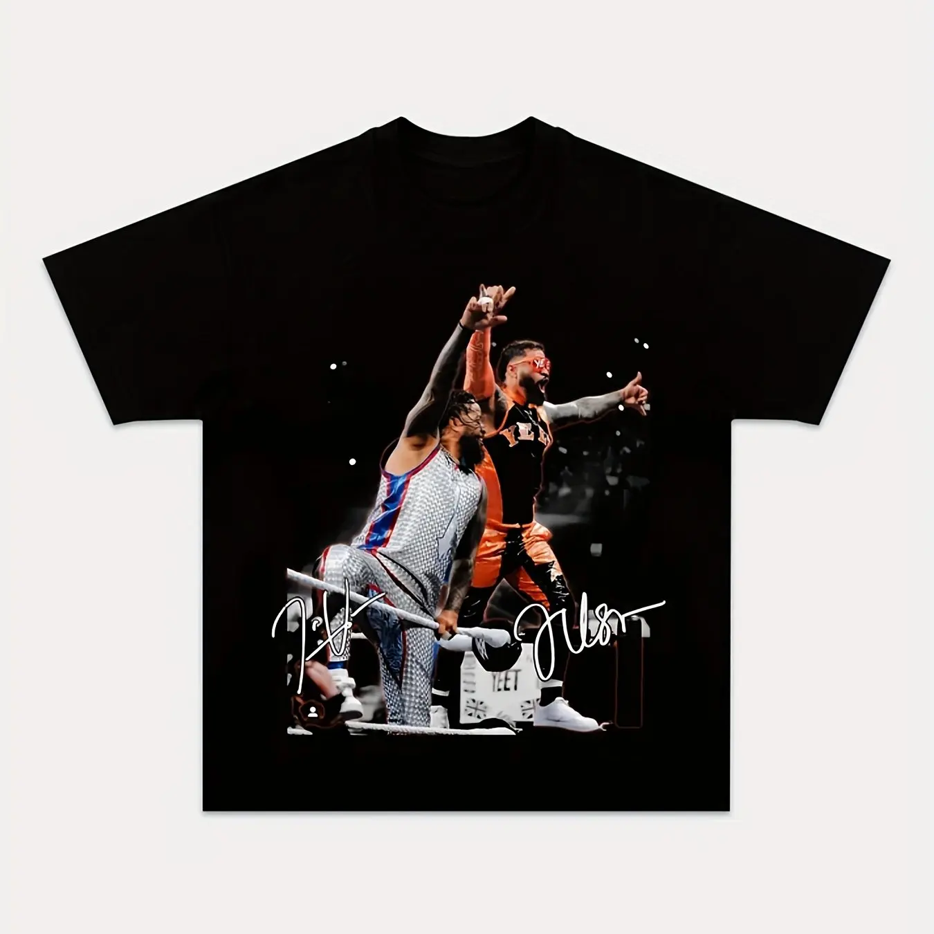 American JEY USO & JIMMY USO Camiseta de algodón para hombre y mujer Camiseta de manga corta estilo callejero de verano
