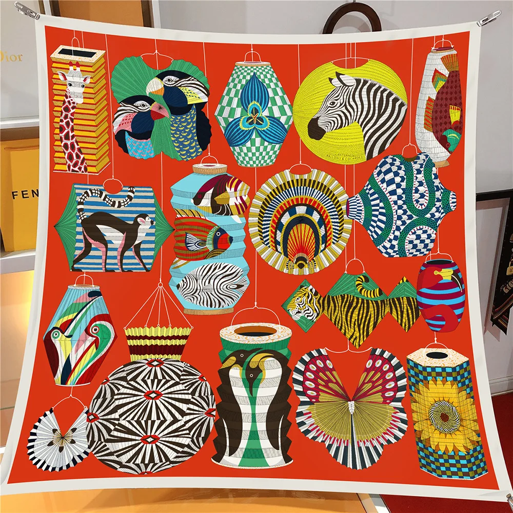 90cm Koreanische Version Frühling Neu Giraffen-Tiermuster Dekoration Twill-Schal Großer Quadratischer Schal Kopftuch