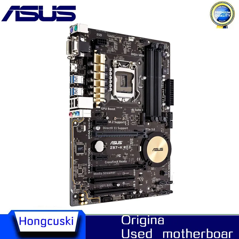 For ASUS Z97-K R2.0 original motherboard Socket LGA 1150 DDR3 Z97 SATA3 USB3.0 Desktop Motherboard