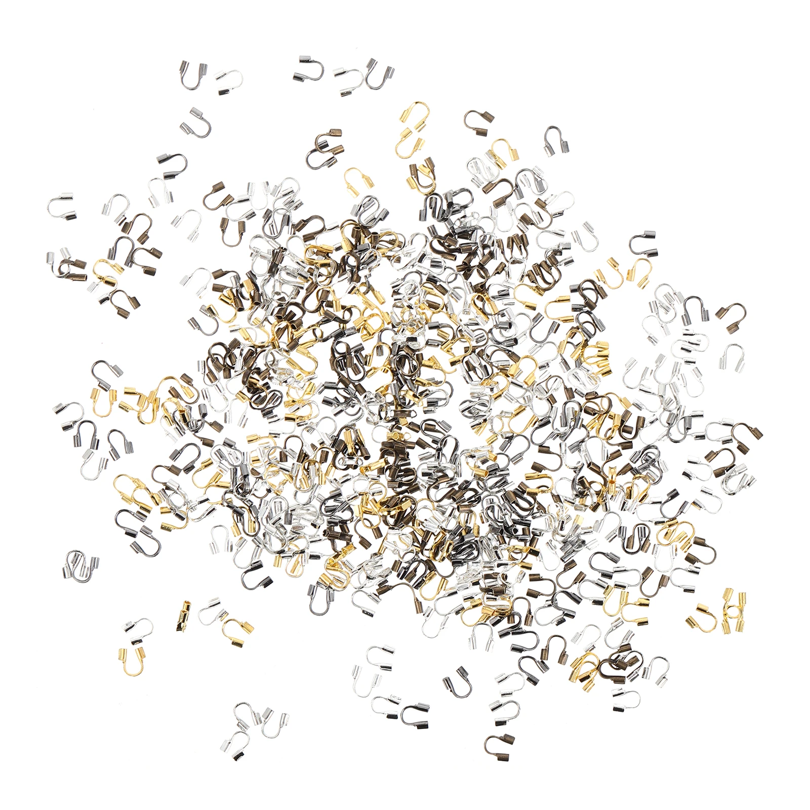 

500pcs U-Shaped Tail Buckle Jewelry Accessories Alloy Connectors for Bracelets Necklaces DIY Crimp Ends Cord Tips Hardware
