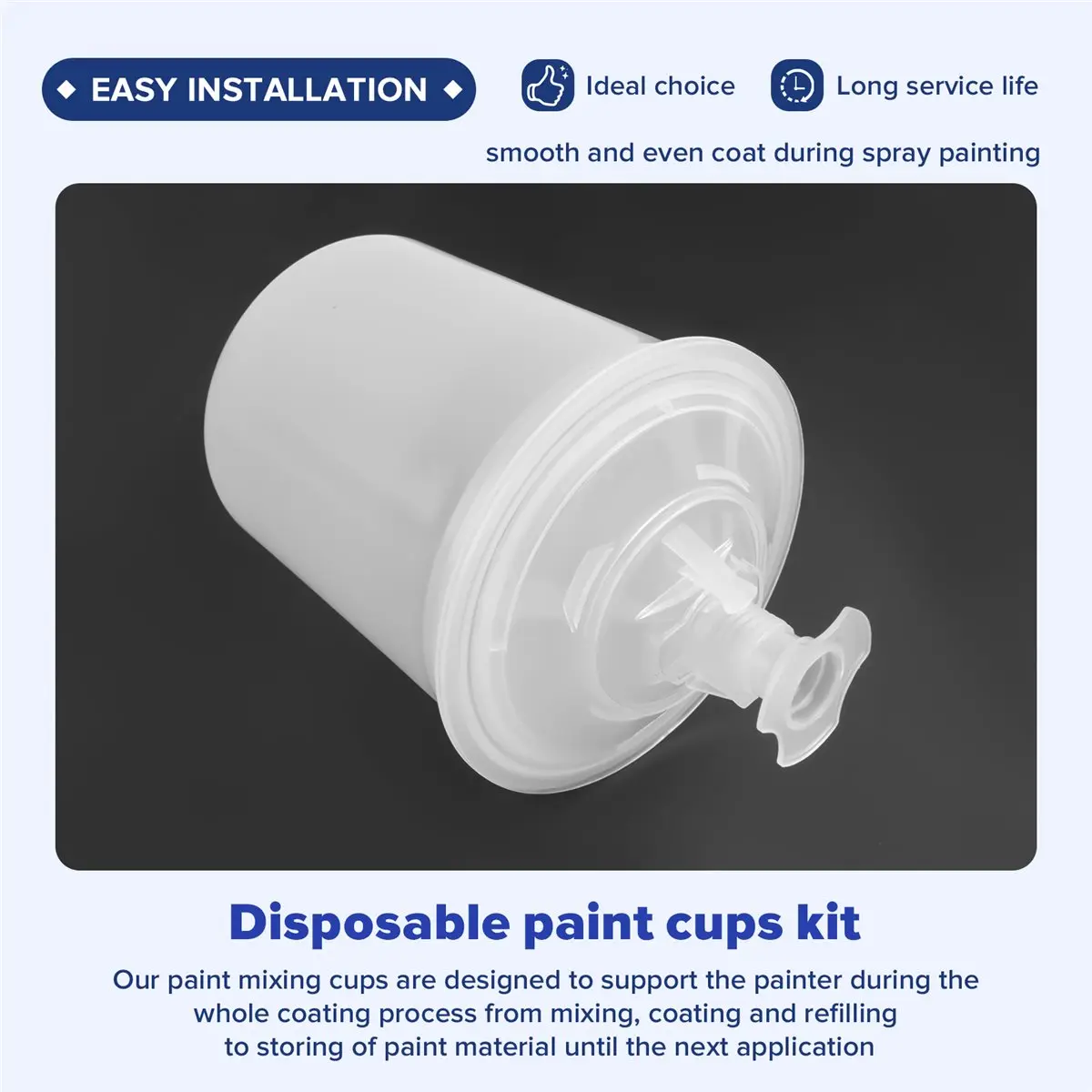 ABNH Paint Sprayer Mixing GunCup Liners and Lid System for Automotive PaintGun, 20 Pack Paint Cups 20 Ounce (600ml) Kit