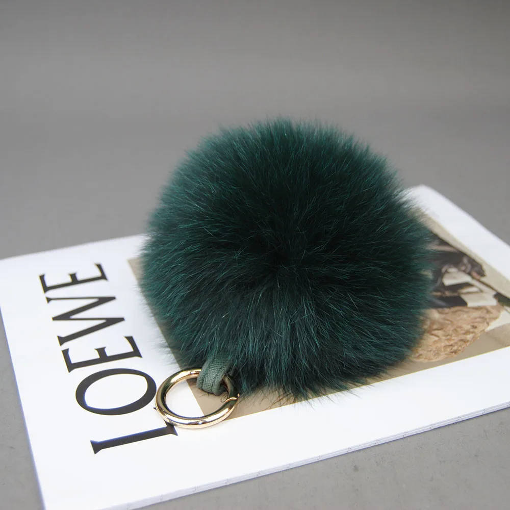 Large Soft Real Fox Fur Ball Luxury y2k Accessories For Key Fobs Strap Ring Keychains Women Men Bags Car Keys Decoration Gift