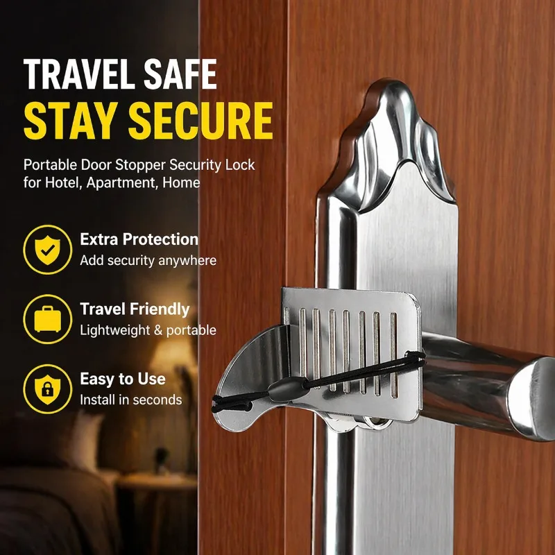Non-slip Door Brace Portable Anti-theft Stop Barricade Pressure Resistant Design Safeguards Residents Prevent Sudden Intrusion