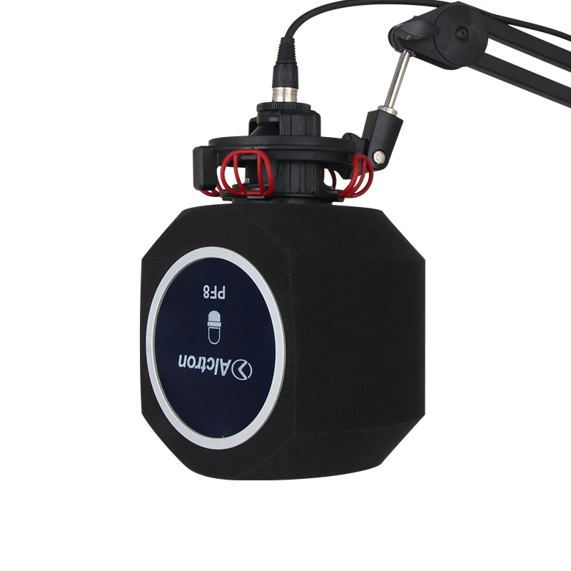 PF8 Microphone Acoustic Pop Filter Isolator Studio Mic Shield Screen Isolation Vocal Booth Box