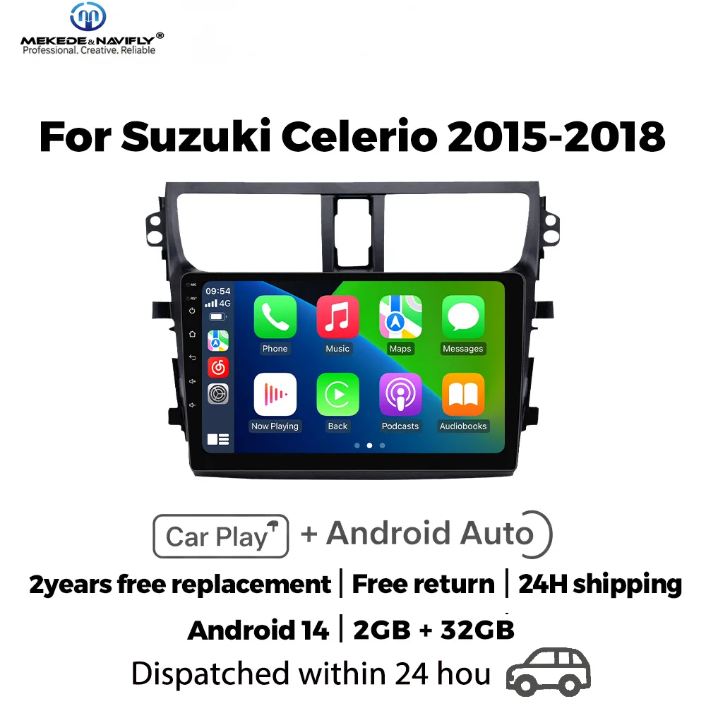 MEKEDE Android 14 IPS Screen Car Radio Carplay For Suzuki Celerio Cultus 2015 - 2018 Multimedia Player Intelligent Audio System