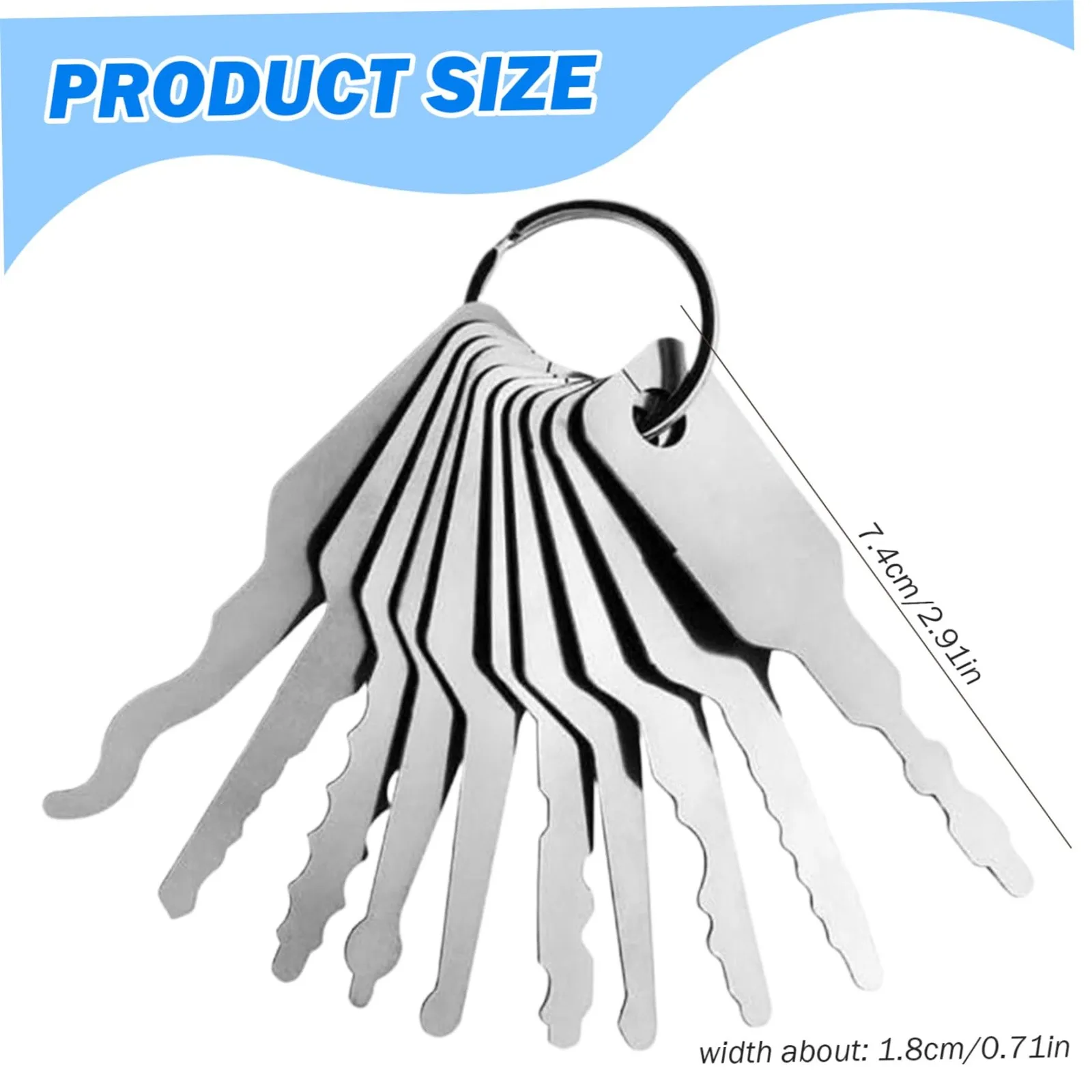 10Pcs Stainless Steel Keys T Keys Replacement Skeleton Lock Pick Set,Multiple Shapes Emergency Tool For Bathroom Locks Car Lock