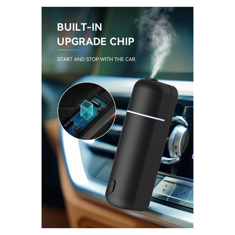 AU05 -Car Aroma Diffuser Mini USB Rechargeable Scent Machine Fragrance Oil Car Air Freshener Essential Oil Diffuser Vent Clip