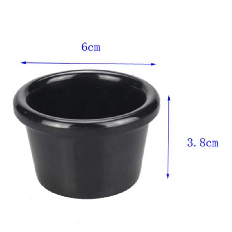 6CM American Tableware Cafe Lounge Bar Special Black Melamine Sauce Cup Sauce Cup Small Bowl, 5PCS