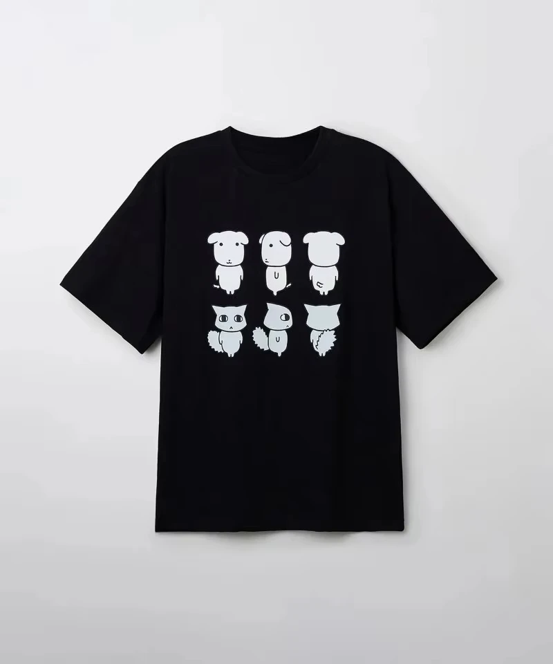 Interesting Graphic Korean-style Women's T-shirt Fashionable Harajuku Short-sleeved T-shirt Casual Summer Y2k Puppy Printed Tops
