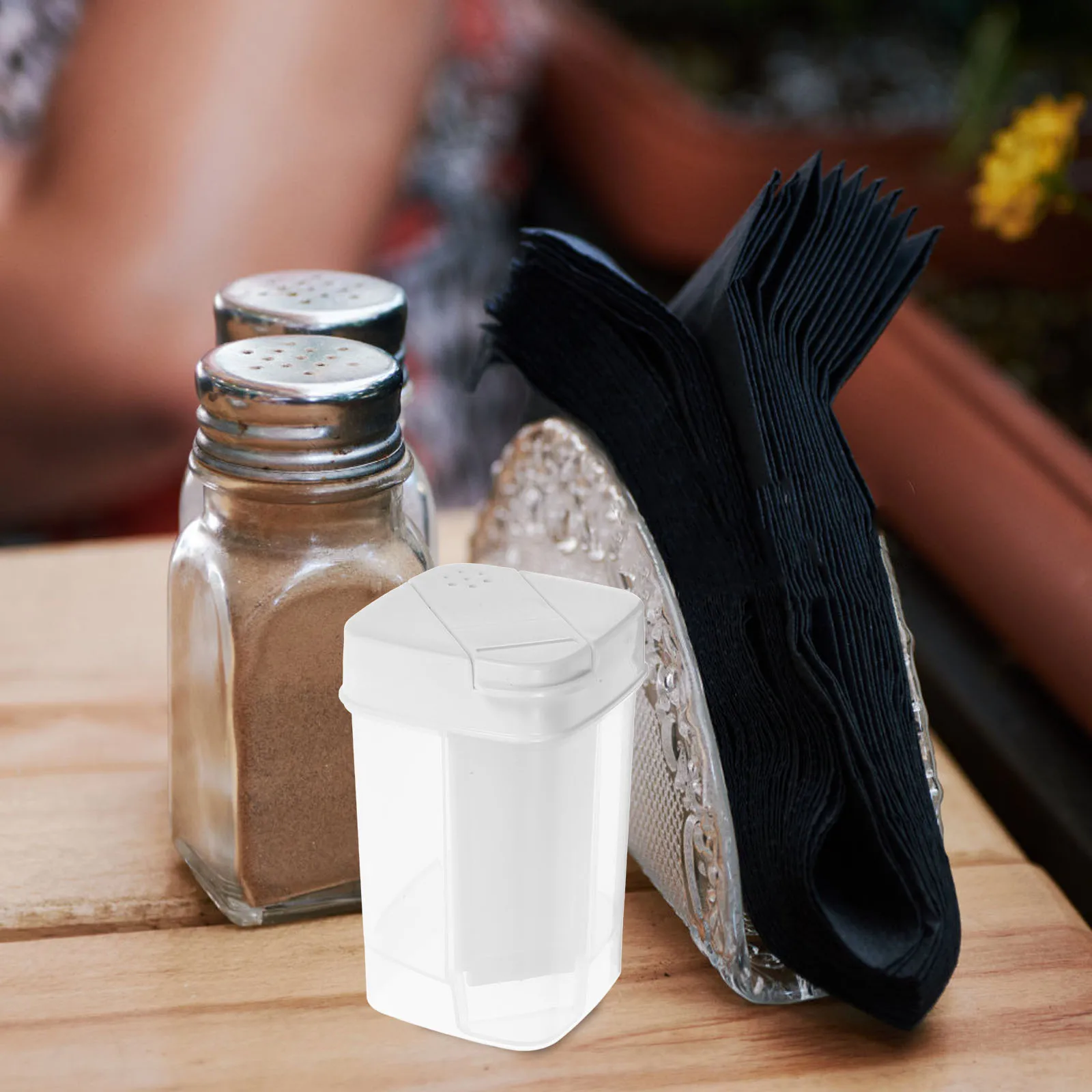 

Salt Pepper Shaker Dispenser Clear Seasoning Container Lid For Sugar Spice Cheese Camping Kitchen
