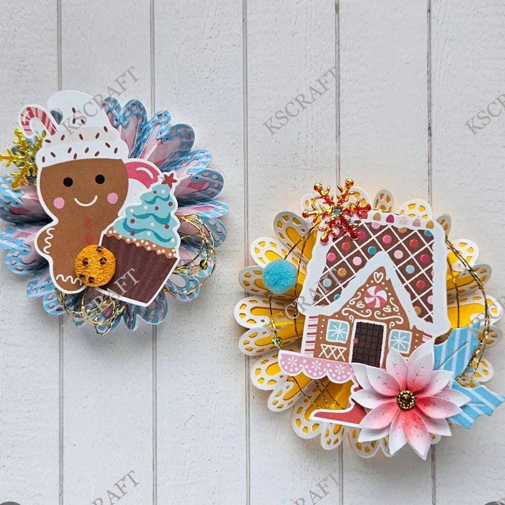 KSCRAFT Candy Cane Rosette Cutting Dies Stencils for DIY Scrapbooking Decorative Embossing DIY Paper Cards