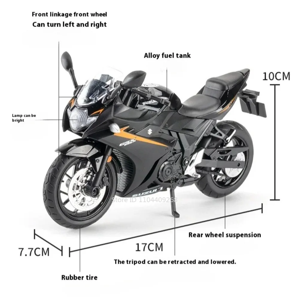 Scala 1:12 Suzuki Hayabusa GSX250R modèle de moto jouet voiture corps en alliage pneus en caoutchouc musique lumière modèles de moteur article de collection