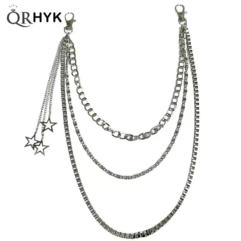 Star Tassel Metal Waist Chain Pants Chain Clothing Pendant Pants Jeans Belt Keychains Chain Jewelry view 5
