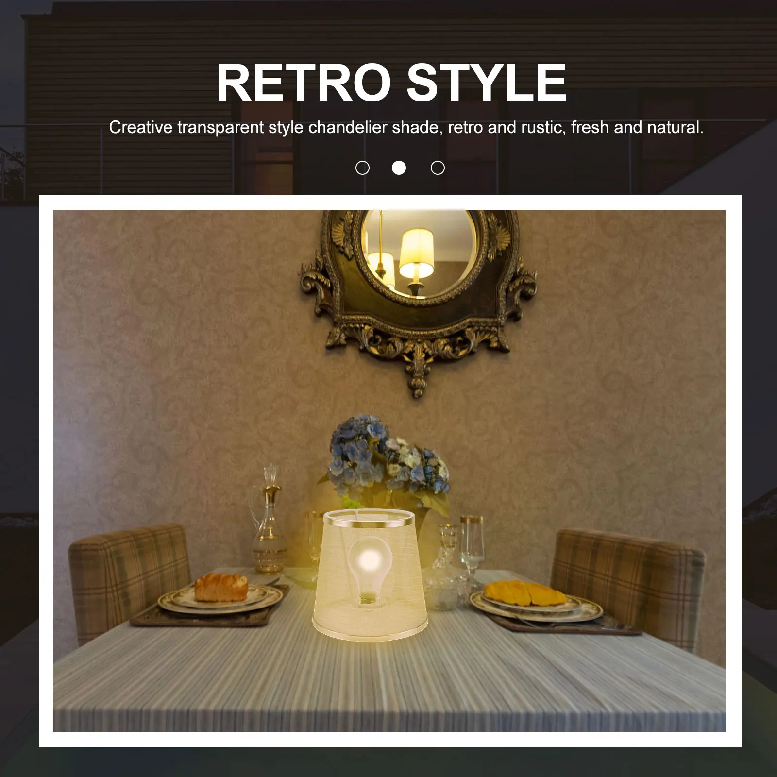 

1pc Cloth Chandelier Shade Household Light Cover Transparent Retro Long- Style Comfortable Light Source For
