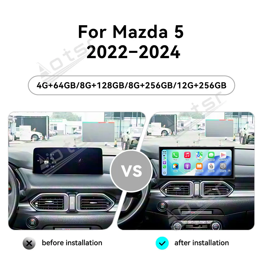 For Mazda 5 2022-2024 15.8 Inch Android 15 CarPlay Car Radio Touch Screen Multimedia Player GPS Navigation Head Unit Upgrade