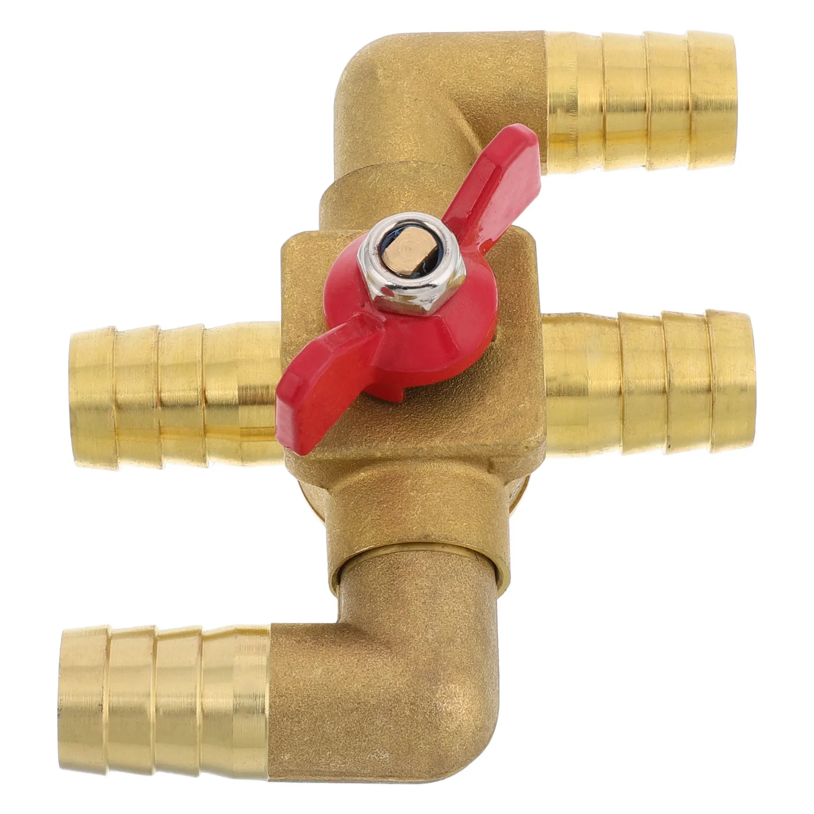 Solid Copper 4 Way Automobile Heating Water Valve Manual Control Heater Core Bypass Valve for Car System Installation