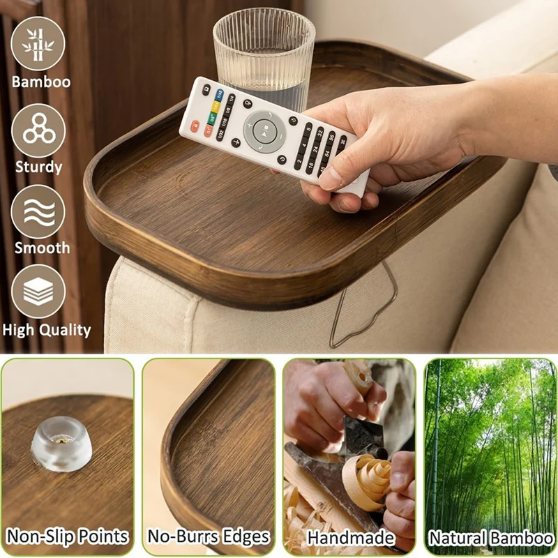 Multi-Purpose Tray Storage Tray Sofa Handrail Special Storage Tray Remote Control Snacks Beverage Placement Storage Square-A27R