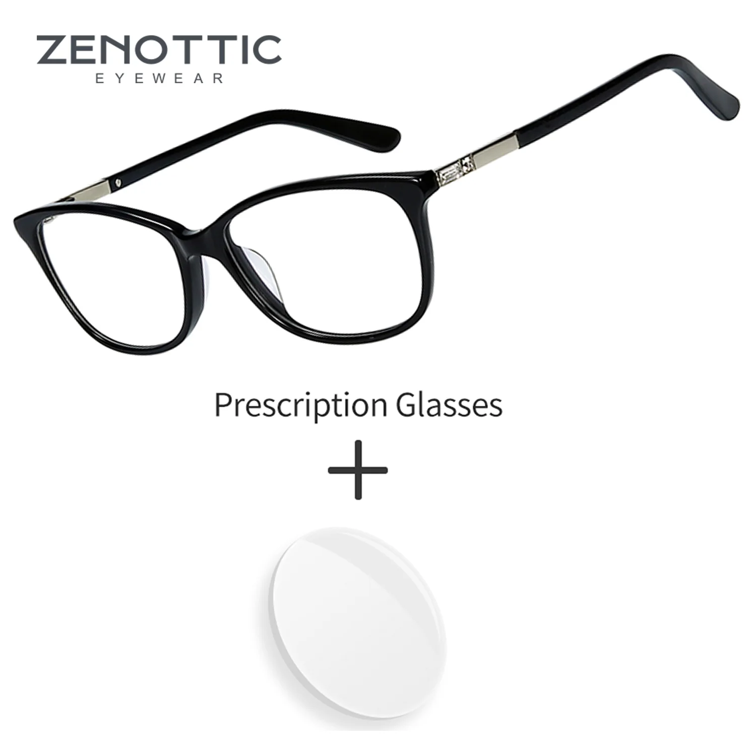 zenottic-アセテート蝶処方眼鏡累進光学メガネ男性女性抗青色光近視レンズ