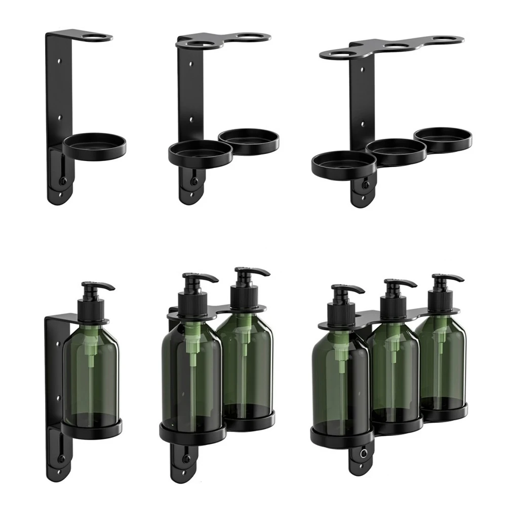 1pcs Stainless Steel Wall Mounted Soap Dispenser Bottle Holder Hanger Shower Gel Shampoo Storage Rack Bathroom Kitchen Supplies