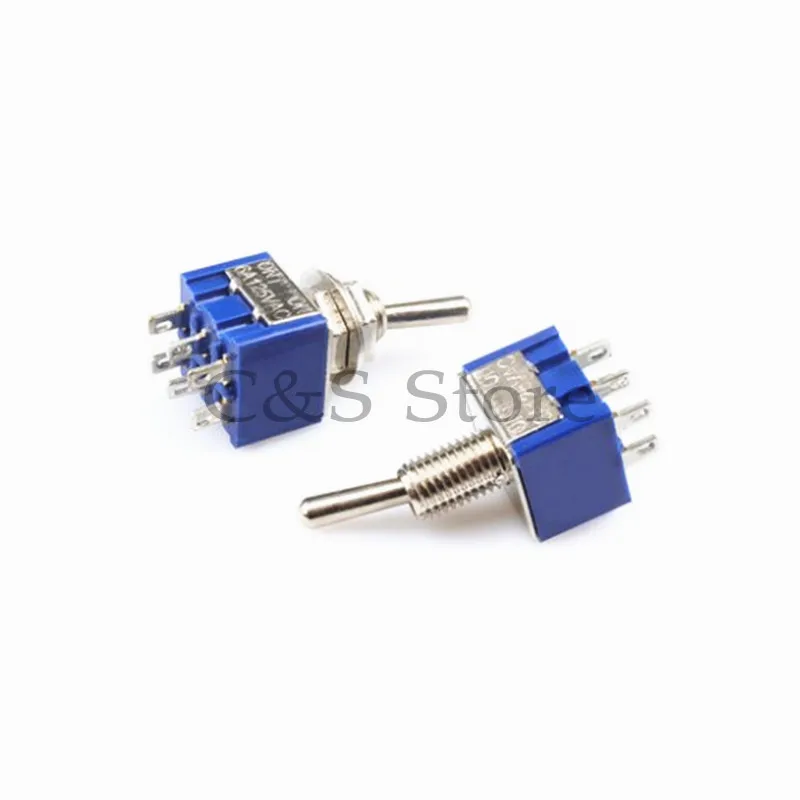 5pcs N-OFF-ON ON-ON3 PIN/6PIN 2/3 Position Mini Latching Toggle Switch AC 125V/6A 250V/3A MTS-102 MTS-103 MTS-202 MTS-203