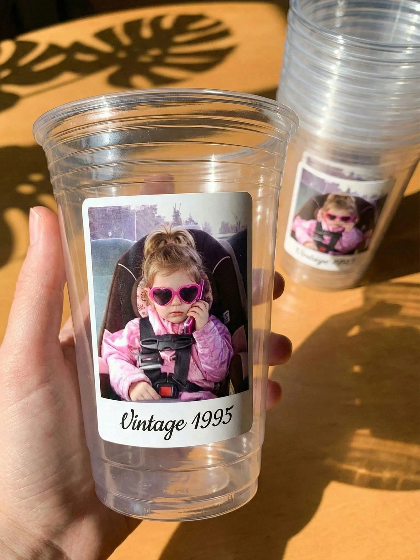 Benutzerdefinierte Fotoaufkleber, personalisierte Etiketten für Plastikbecher, wasserfest, ölbeständig, wiederverwendbar, für Party, Hochzeit, Geburtstagsgeschenke – Detail 2