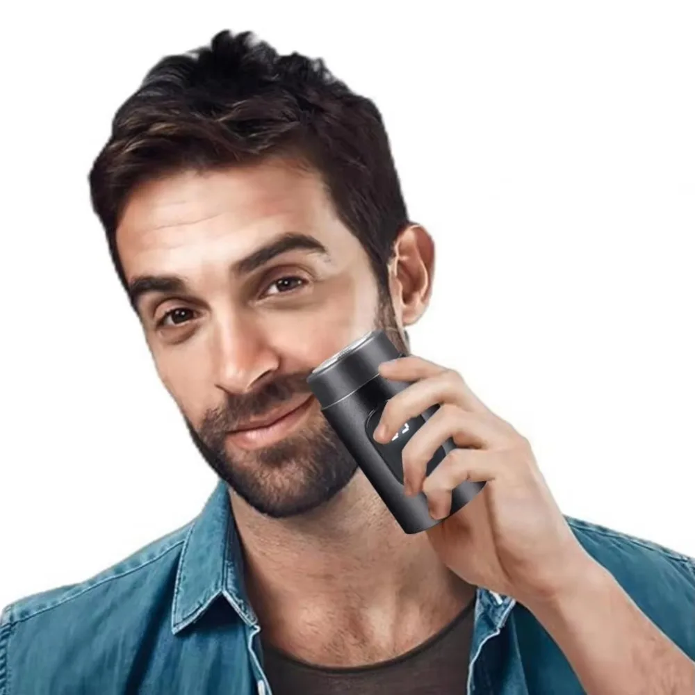 

Digital Display Electric Shaver with Lid Rechargeable Electric Beard Trimmer Long Endurance Pocket Shaving Razor Father Gift