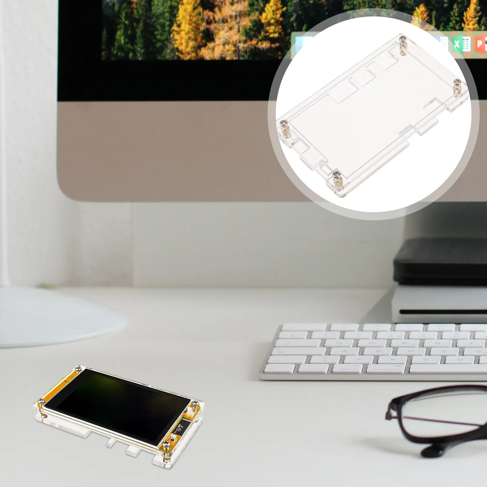 Acrylic Case for Three Point Five Inch Capacitive Touch Screen Fixed Stand Scratch Resistant Protective Cover