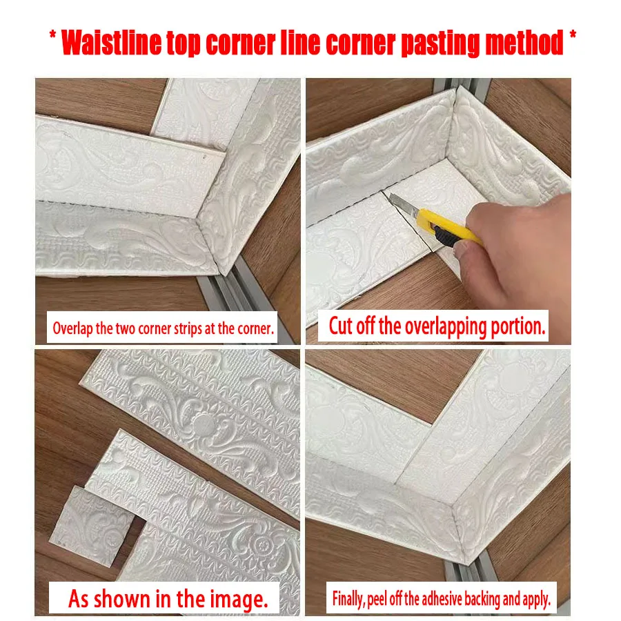 Jtengsys الأحجار الكريمة النقش خلفية الحدود الخصر المعتاد الجدار ملصق الجدار الديكور خط التفاف الإطار #3