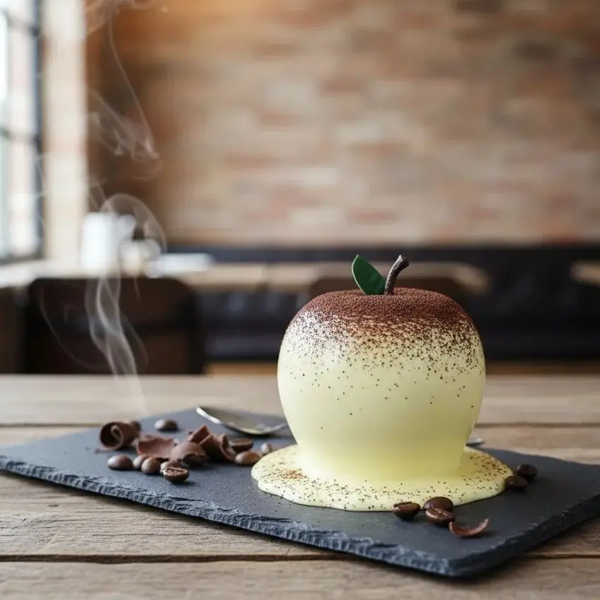 

Festive Apple Cake Christmas Gift, Chocolate Dessert for Xmas Party Decor, Holiday Table Centerpiece & Sweet Food Ornament