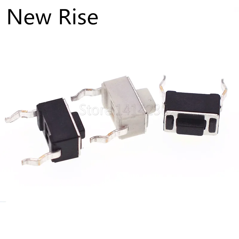 100PCSPcs DIP-2Pin Tact Switch 3x6x4.3mm 3x6x5mm connectors Push button 3*6*4.3mm 3*6*5mm Black White Tactile Switches