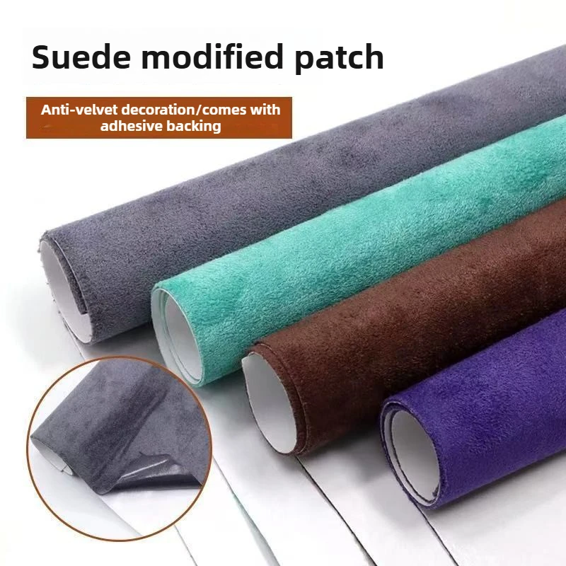 

Micro Elastic Suede Fabric Self-adhesive Thickened By Half A Meter for Cars Upholstery Automotive Interior DIY Sewing Cloth Gray