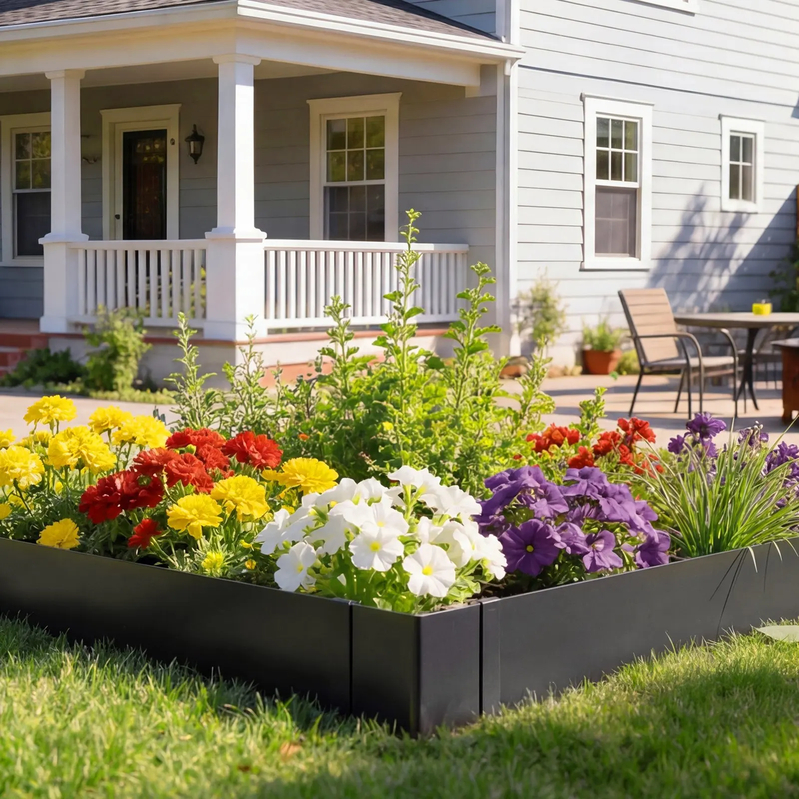 

Оцинкованный стальной бордюр для ландшафтного дизайна, набор из 6 штук, 40 x 10 дюймов, металлический бордюр для озеленения с 8 крепежными клипсами, сверхпрочный металлический G-образный профиль